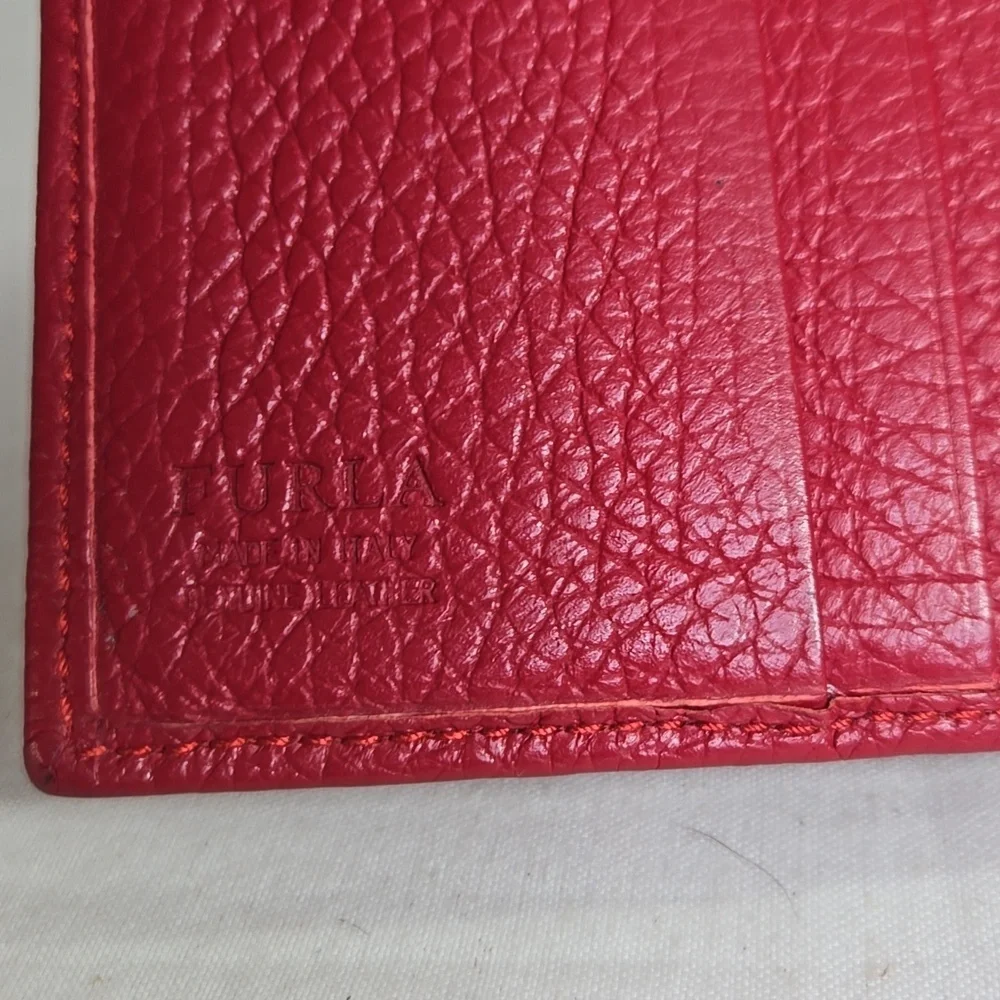 Women's Furla Red Pebble Leather Wallet
